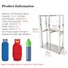 Generic Oxygen Storage Rack, Stainless Steel Gas Cylinder Organizer with Safety Chain, 15.7 x 7.9 x 15.7 in view 2
