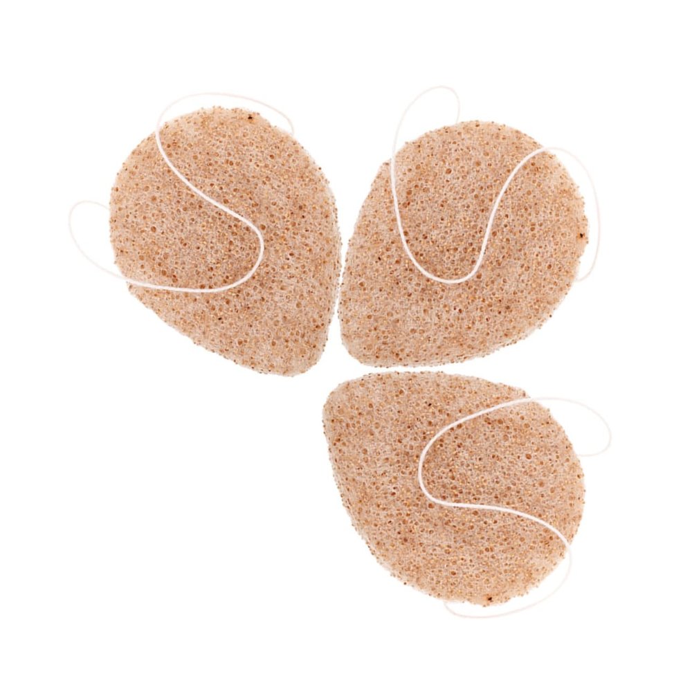Beige Sponge Facial Cleansing Pad Set, Deep-Cleansing