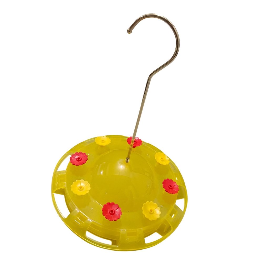 FewNvWa Outdoor Bird Waterer with Feeding Station, Yellow