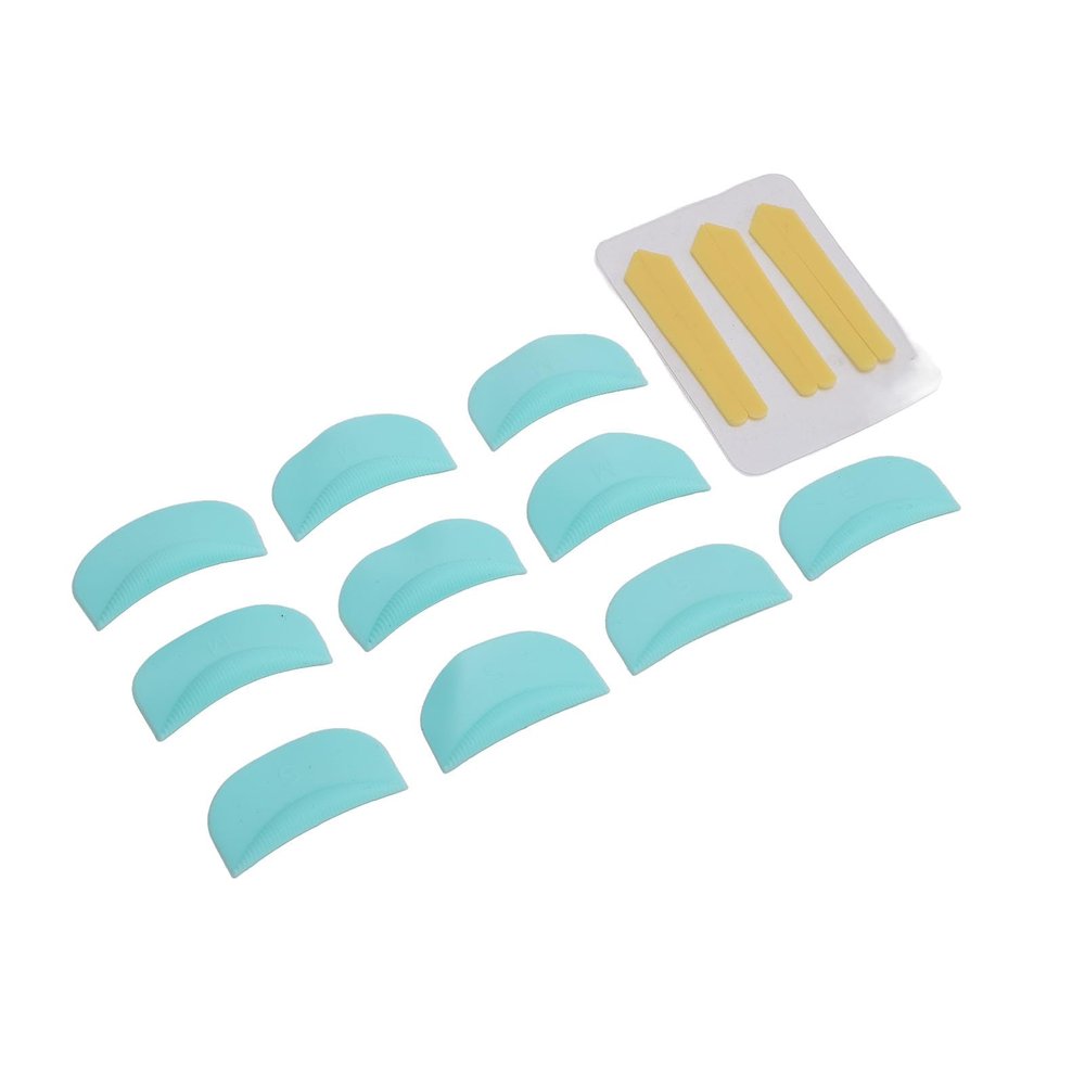 Eyelash Perm Curlers, Silicone Lash Lift Pads and Cover Strips, High Stability for Salon Use (Blue Pads + Yellow Cover Strips)