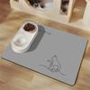 Surwin Super Absorbent Dog Feeding Mat, Quick-Drying, Non-Slip Bowl Mat, Gray Kitten, 9.20 x 30 cm view 1