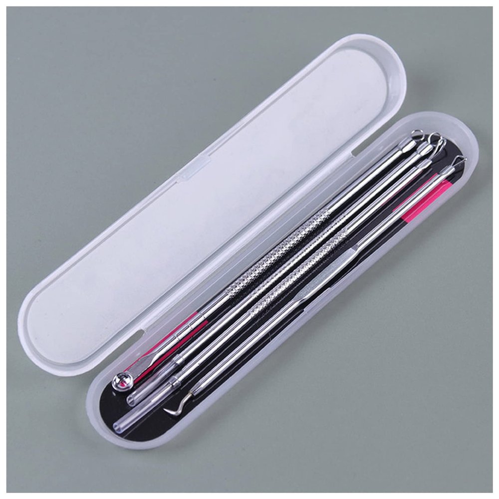 HZWMQDLF 4-Piece Blackhead and Acne Extractor Needle Set