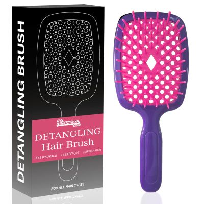 Maxmana Secret Detangling Hair Brush and Massage Comb, Violet-Red
