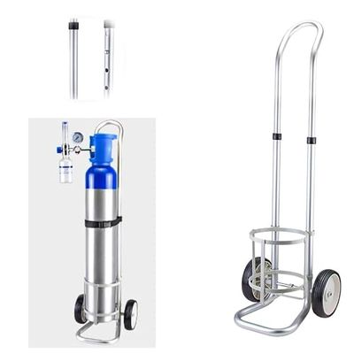 Aluminum Oxygen Cylinder Holder Cart with Wheels and Safety Straps