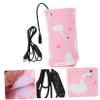 HEMOTON 2-Pack USB Baby Bottle Warming Sleeves, Pink Cotton view 2