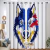 CECE&COLE Blackout Thermal Curtains, 2-Piece Set, H137 x W117 cm, Wolf Head Print view 3