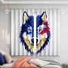 CECE&COLE Blackout Thermal Curtains, 2-Piece Set, H137 x W117 cm, Wolf Head Print view 4