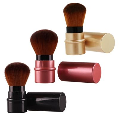 LIFKOME 3-Piece Retractable Makeup Brush Set for Foundation, Powder, Mineral Makeup and Cheekbone Highlighting