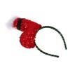 Festive Red Sequin Christmas Plush Headband for Women view 1