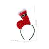 Festive Red Sequin Christmas Plush Headband for Women view 2