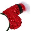 Festive Red Sequin Christmas Plush Headband for Women view 3