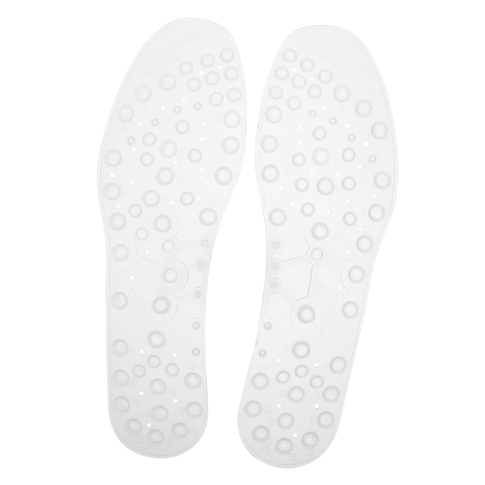 Silicone Massage Insoles, Transparent, Size 39–40