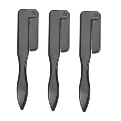 Foldable Eyelash and Eyebrow Combs, 3 Pieces, Black