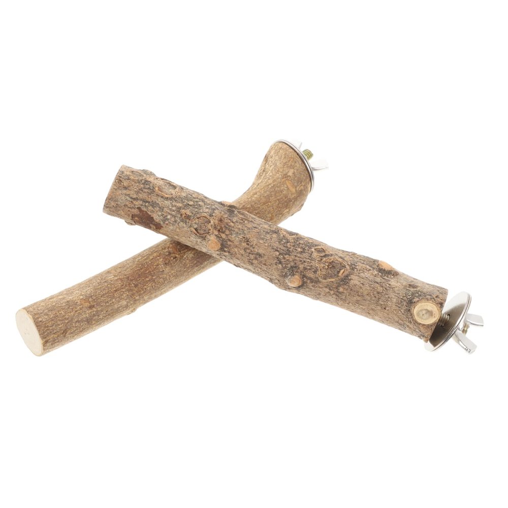 WOONEKY 2-Pack Wooden Bird Perches for Parrots
