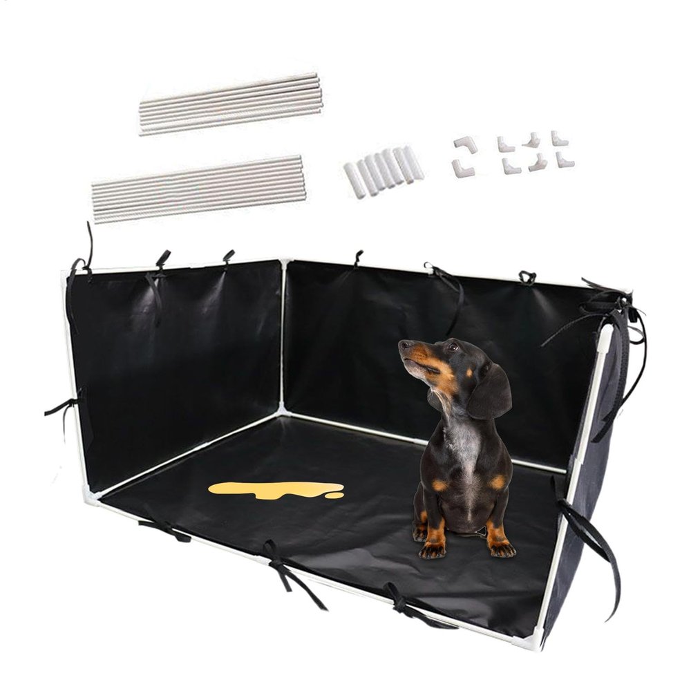 High-Wall Waterproof Dog Potty Training Tray with Pee Pad Holder