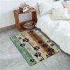 Hixingo Pet Bowl Mat, Absorbent Non-Slip Washable, Wood Grain, Green, 20 x 30 cm view 1
