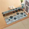 Hixingo Dog & Cat Bowl Mat, Absorbent, Non-Slip, Washable, Blue Wood-Grain Pattern, 20 x 30 cm view 1