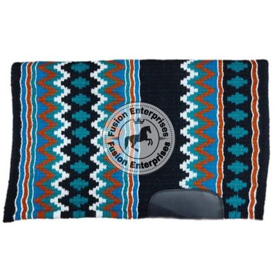 EQUIEMPRESS Western Show Saddle Pad, New Zealand Wool Top Wool Pad Sensor Flex, Adjustable, A-218 (36 x 42 in)