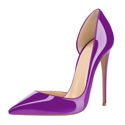 EDEFS Everyday High Heels, 12 cm Stiletto Heel, D'Orsay Design for Bro Dates & Festivals, Purple, EU 43