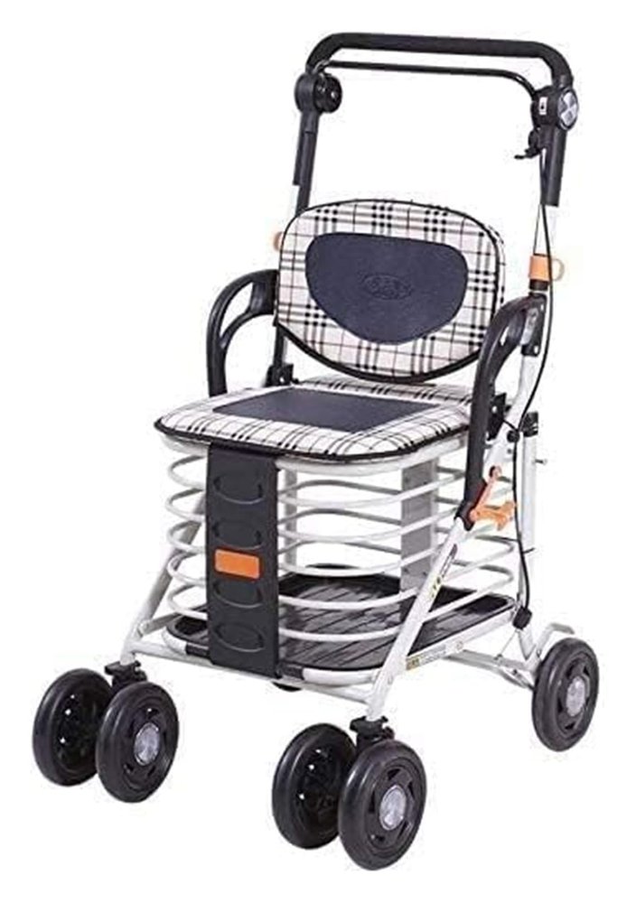 Folding Rollator Walker with Seat and Bag