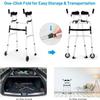 Folding Walker with Wheels and Armrests, Adjustable Walking Aid with Stand-Up Support view 2