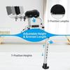 Folding Walker with Wheels and Armrests, Adjustable Walking Aid with Stand-Up Support view 3