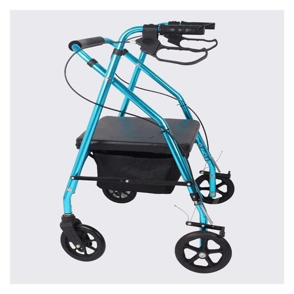 Rollator Walker with Seat, Adjustable Height, Wheels, Padded Seat, Brakes and Backrest