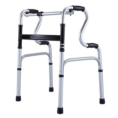 Folding Walker with Wheels, Adjustable Mobility Aid with Storage