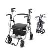 2-in-1 Rollator and Wheelchair with Curved Backrest and Soft Seat view 1