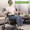 2-in-1 Rollator and Wheelchair with Curved Backrest and Soft Seat view 2