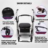 2-in-1 Rollator and Wheelchair with Curved Backrest and Soft Seat view 4