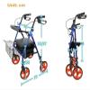 Upright Rollator Walker with Seat, Foldable Shopping Cart view 4
