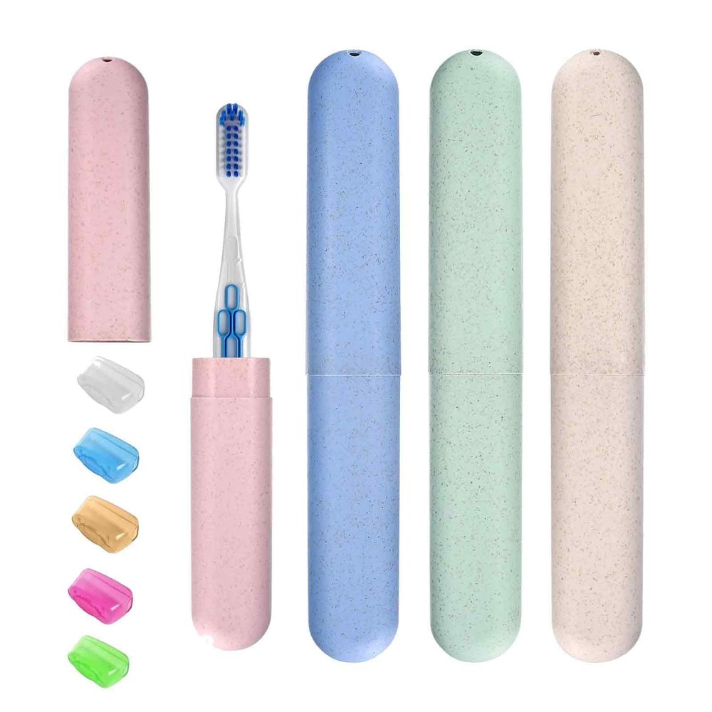 Toothbrush Travel Case Set, 4 Cases with 5 Covers