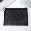 YONBEN Mesh Cosmetic Bag for Makeup, Wallet and Travel Organization, Zipper, Black, Large view 4