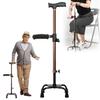 TsoLay Quad-Leg Aluminum Crutch with Side Handle, 62–85 cm, 100 kg Capacity view 1