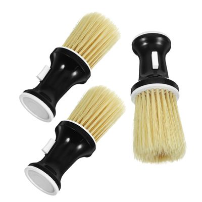 3-Piece Neck Brushes for Hair Salons and Beard Care, Brown
