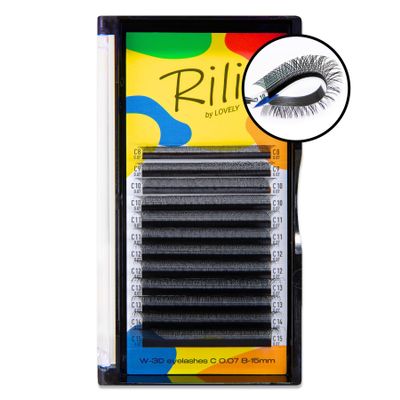 LOVELY Rili 3D Volume Individual Lashes, D Curl, 0.07 mm, 13 mm, 12 Rows