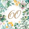 20 Birthday Napkins with Number 60 in Green Leaves, 33 x 33 cm view 1