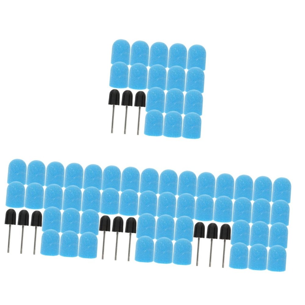 HAPINARY 4-Piece Reusable Blue Sanding Caps for Manicure and Pedicure