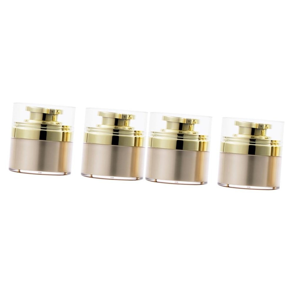HAPINARY 4-Piece Refillable Face Cream Containers with Airless Pumps