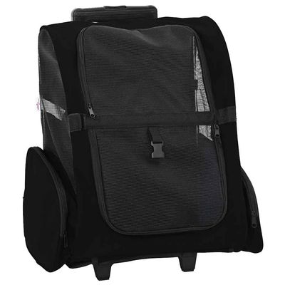 vidaXL 3-in-1 Pet Trolley Black 48 x 32 x (57–106) cm