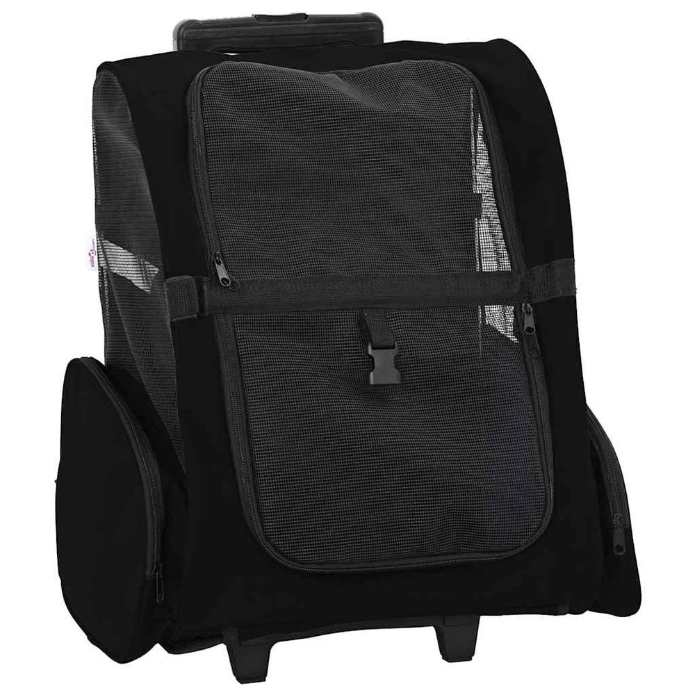 vidaXL 3-in-1 Pet Trolley Black 48 x 32 x (57–106) cm