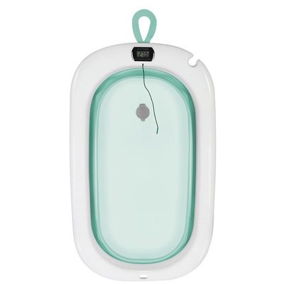 Baby Bathtub (0–9 Years) with Temperature Indicator, Foldable for Shower Use, 80 × 50 × 23 cm, Green