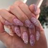 Ceboic 3D Handmade French Pink Press-On Nails with Charms, Medium Almond view 1