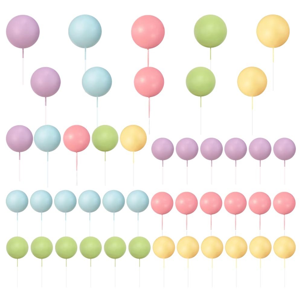 56-Piece Multicolor Ball Cake Toppers