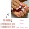 24 Short Square Press-On Nails with Bunny Designs for Easter view 4