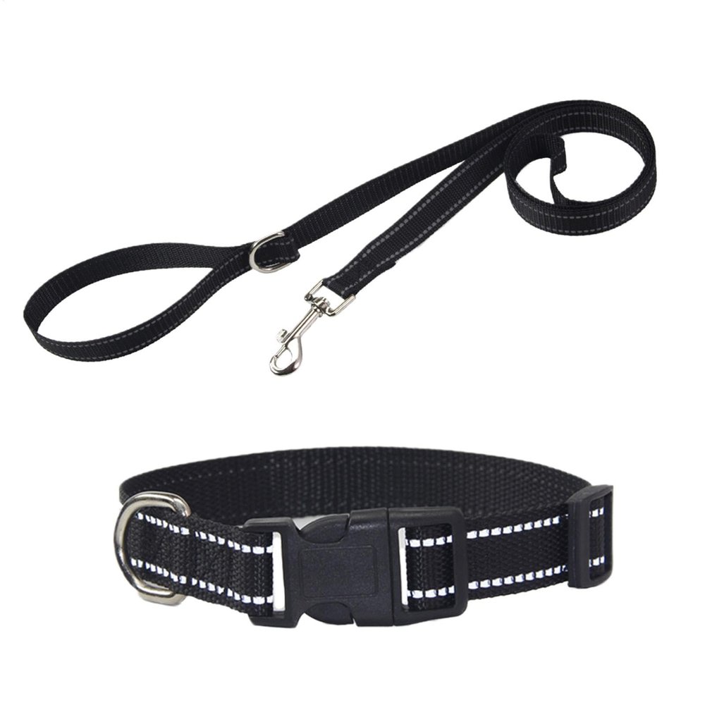 Dog Leash Set with Reflective Stripes