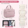 MDODO Hanging Travel Toiletry Bag, Makeup Bag for Women, Pink-Purple, 7 L view 3