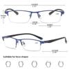 KOOSUFA Semi-Rimless Photochromic Progressive Reading Glasses, Blue, +4.0 view 2
