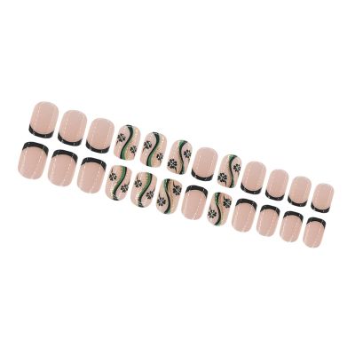 10-Pack Women's Press-On Nails with 3D Butterflies, Glossy Metallic Gray